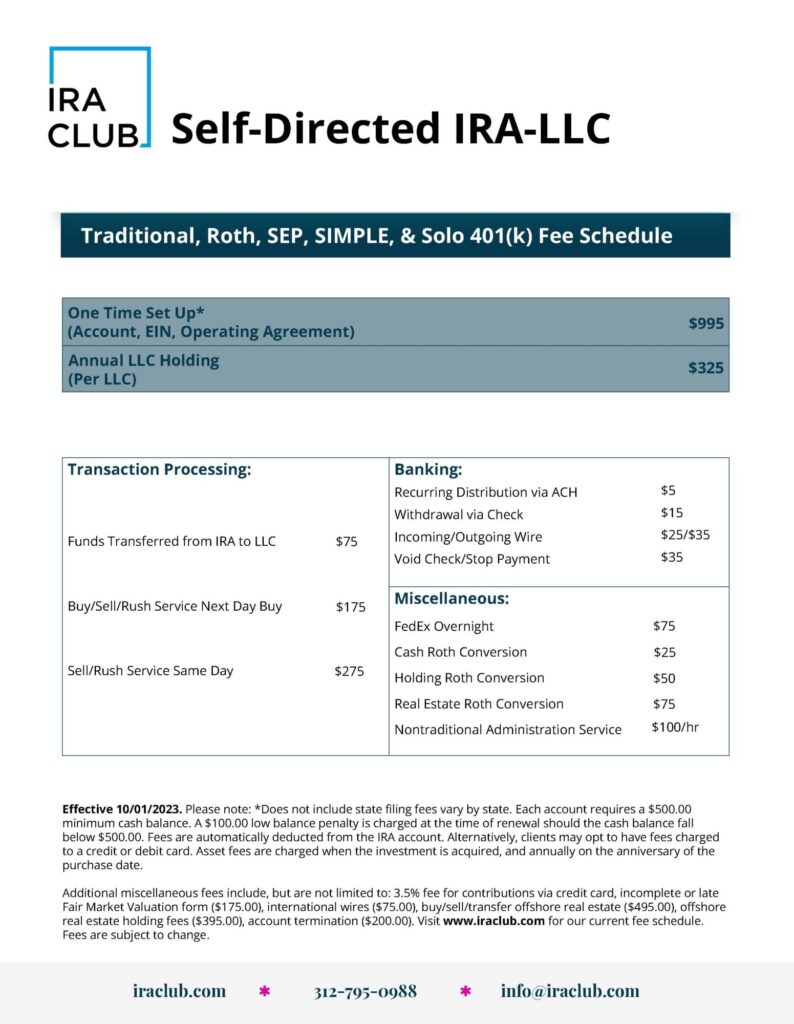 Pricing IRA Club